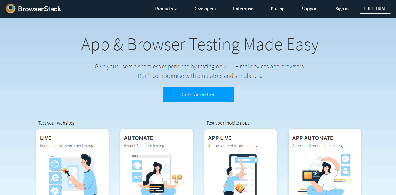 BrowserStack Cross Browser Compatibility Testing Tools Free